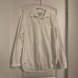 Swiss dot button-down blouse